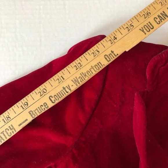 Vtg Red  Velvet Blazer - Picture 6 of 12